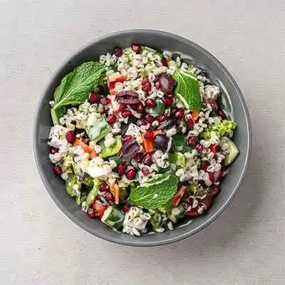 Mediterranean Barley Salad with Feta & Pomegranate Jewels
